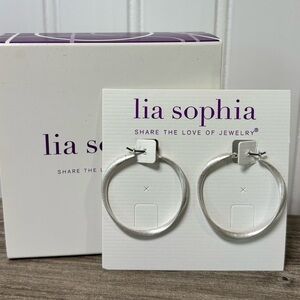 lia sophia TWIX Pierced Matte Goldtone Round Hoop Earrings